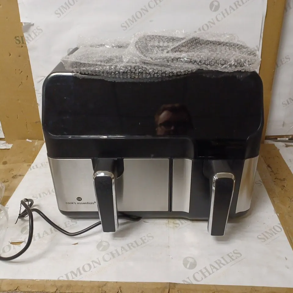 COOK'S ESSENTIALS 7.7L DUAL AIR FRYER, BLACK