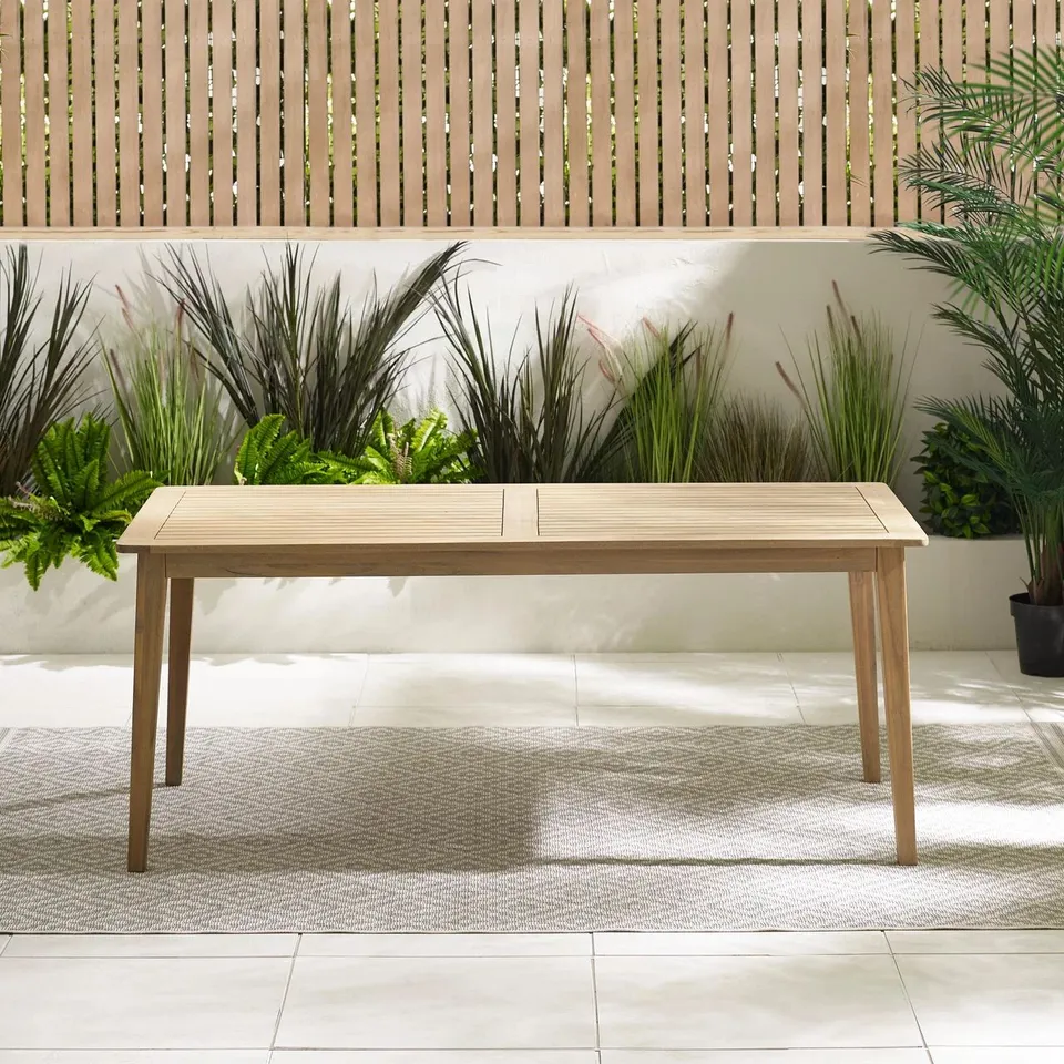 BOXED ASA 6 SEAT RECTANGULAR SOLID WOOD OUTDOOR DINING TABLE
