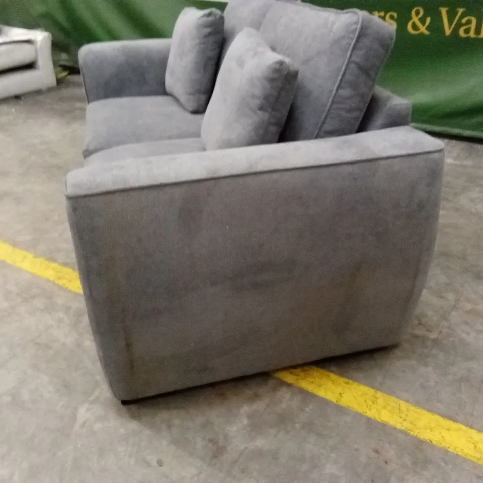SEOUL 2 SEATER STANDARD BACK FABRIC SOFA - GREY RRP £699