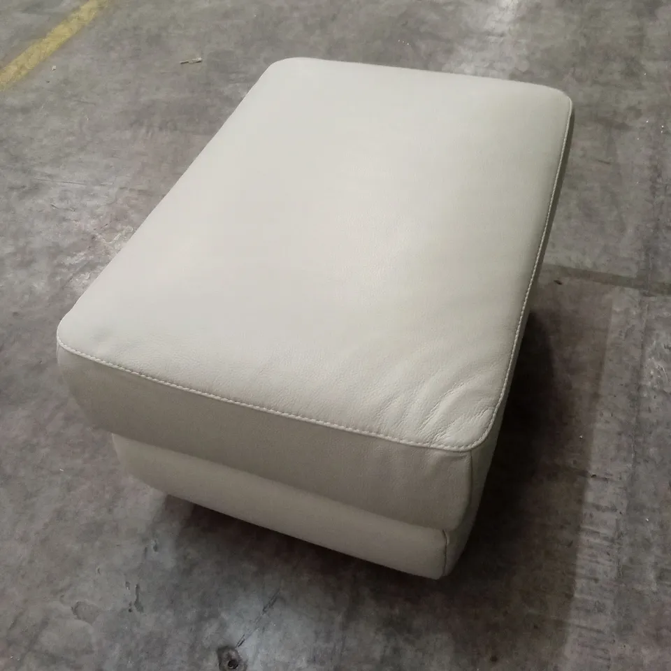 QUALITY DESIGNER ITALIAN MADE PATRIZIO LEATHER FOOTSTOOL - SAND