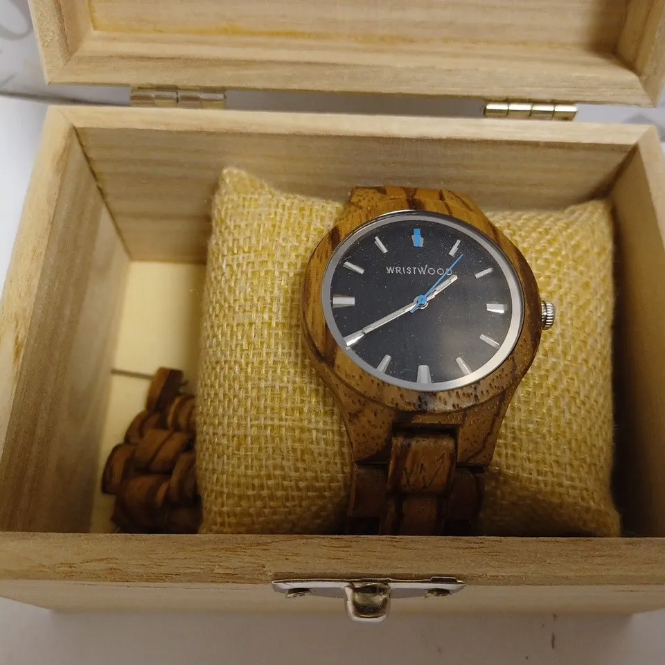WRISTWOOD `THE DAWN` WOODEN WATCH WITH BLACK FACE