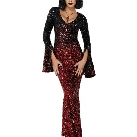 THREE BRAND NEW KILLSTAR - HEXEMORE SEQUIN - BLACK/RED WOMEN'S DRESS