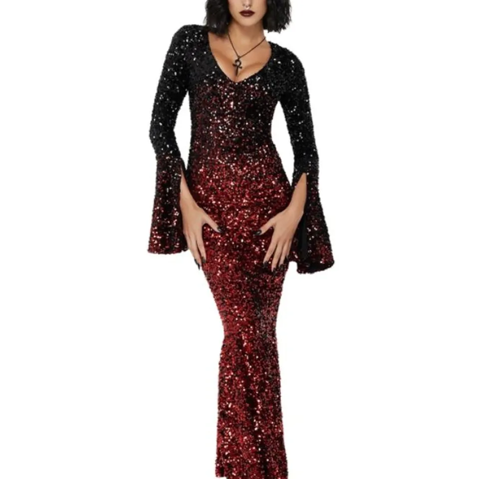 THREE BRAND NEW KILLSTAR - HEXEMORE SEQUIN - BLACK/RED WOMEN'S DRESS