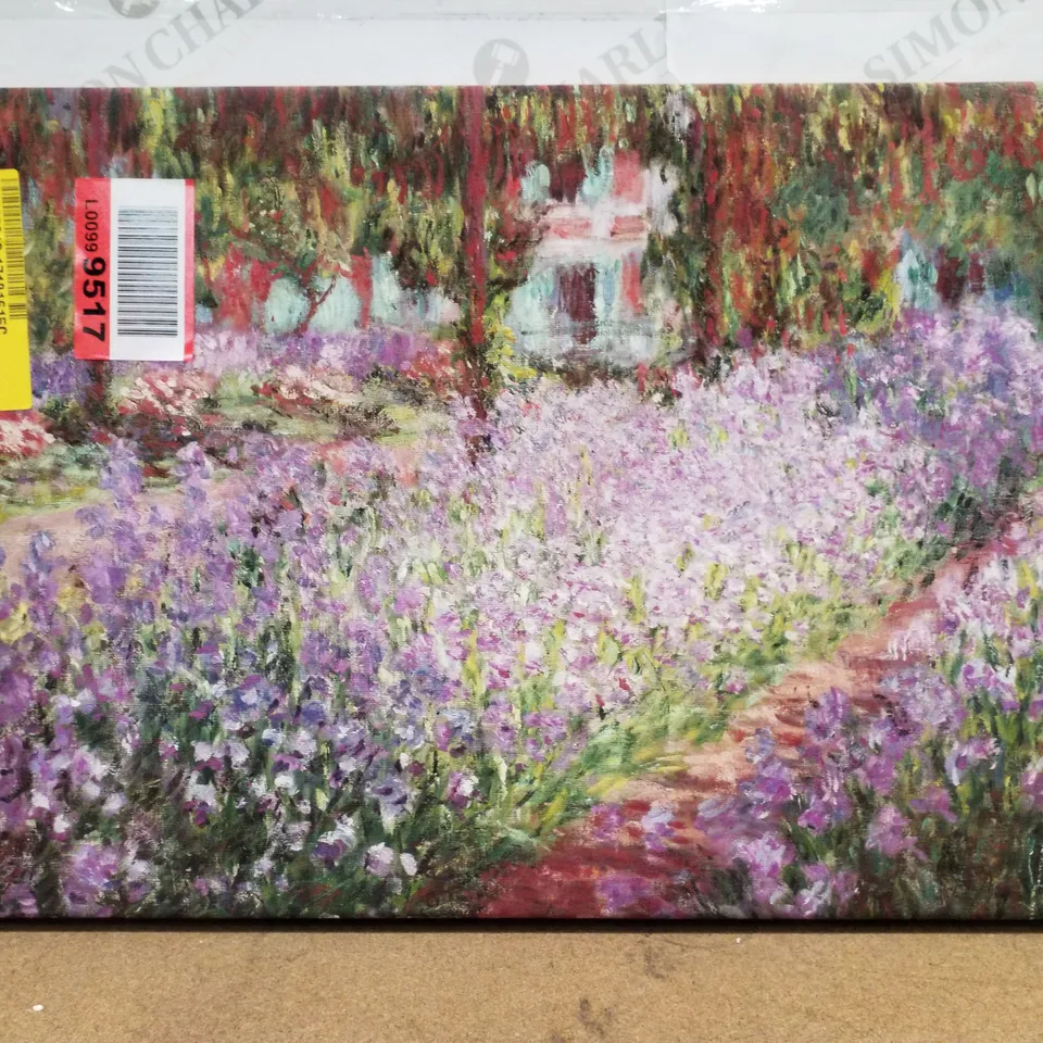 IRISES IN MONET'S GARDEN BY CLAUDE MONET- WRAPPED CANVAS PAINTING 