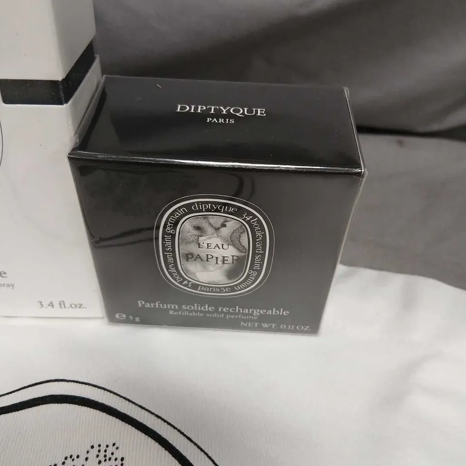 DIPTYQUE FLEUR DE PEAU EAU DE TOILETTE 100 ML & L'EAU PAPIER SOLID PERFUME – BOXED SET