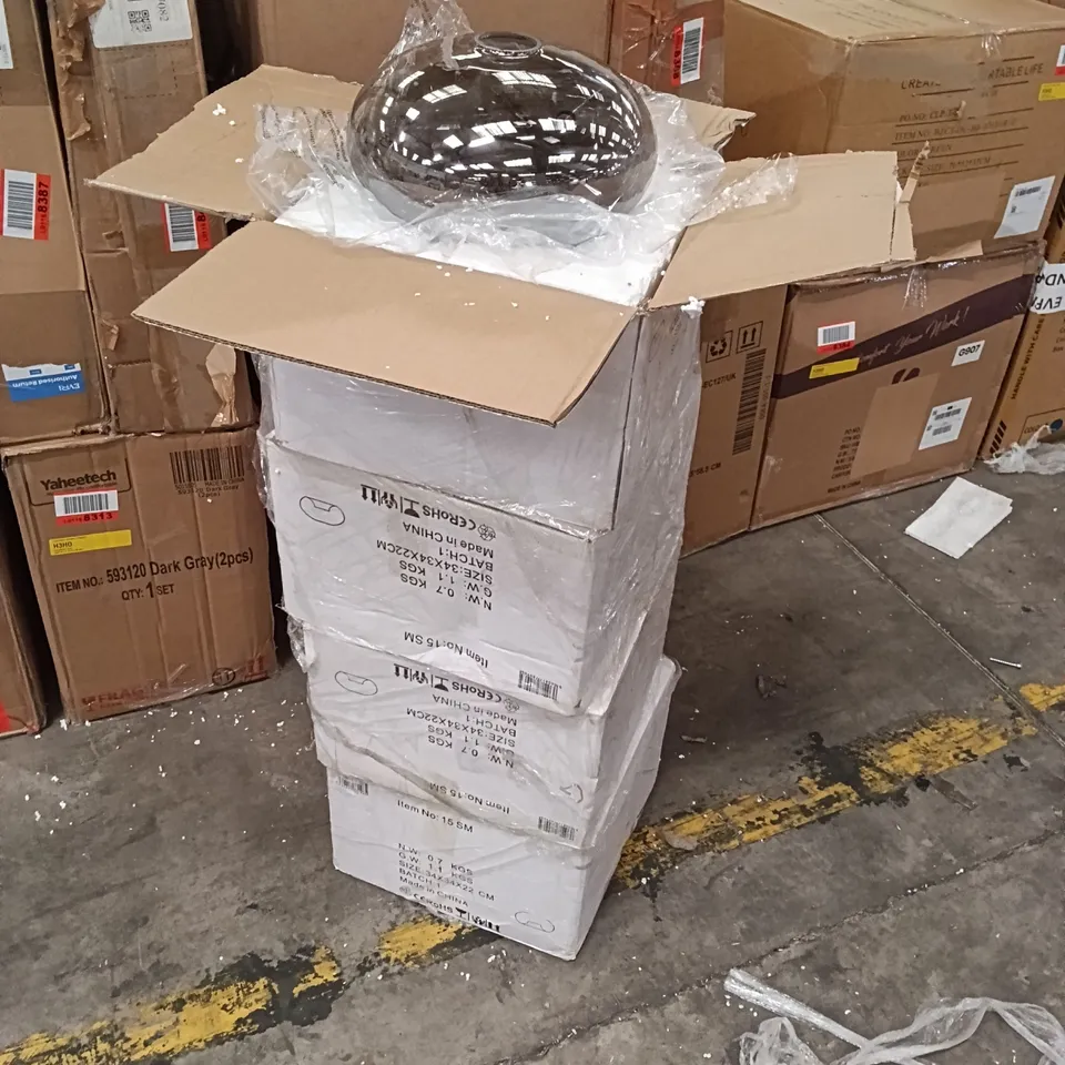 BOXED LIGHT SHADES (SET OF 4) - SMOKED GLASS (4 BOXES)