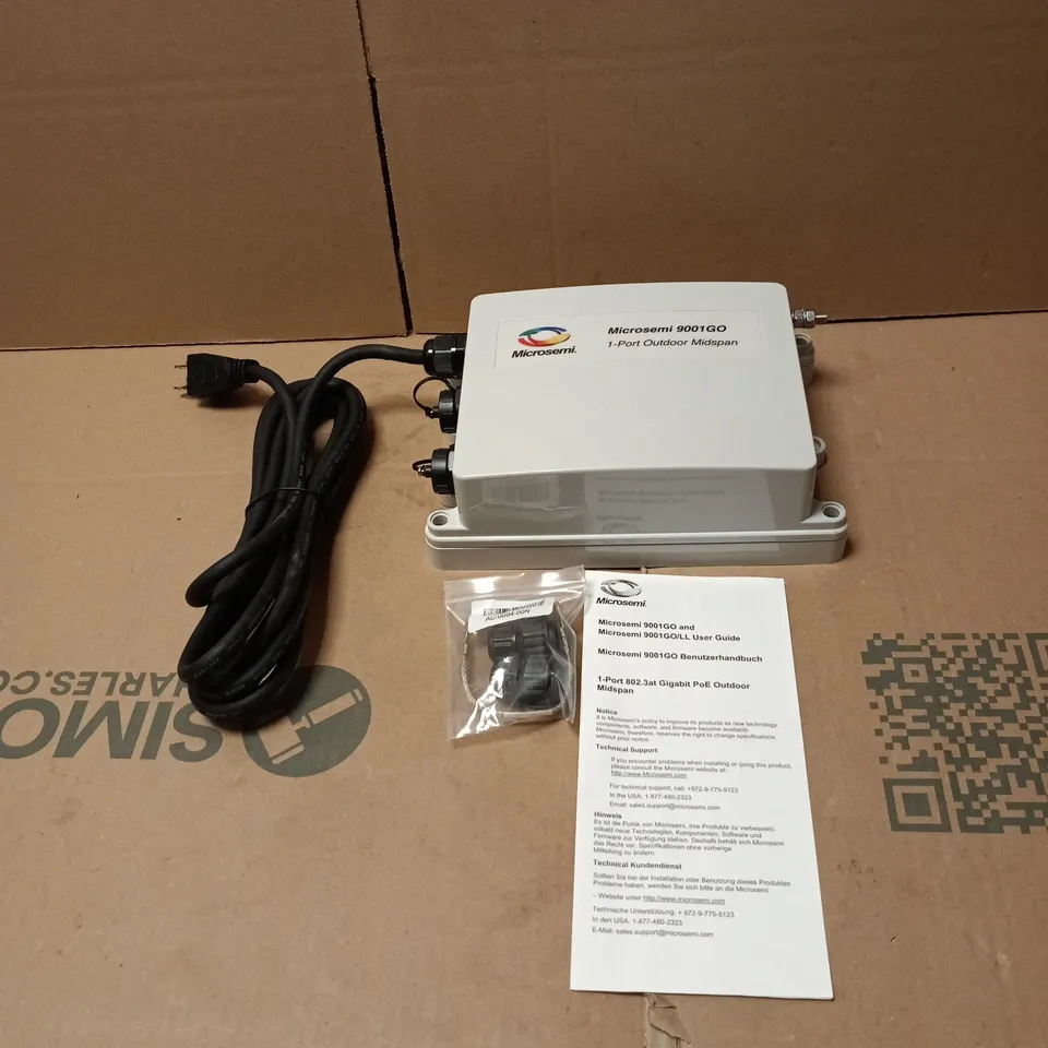 MICROSEMI 9001GO 1-PORT OUTDOOR MIDSPAN BOXED WITH MANUAL 
