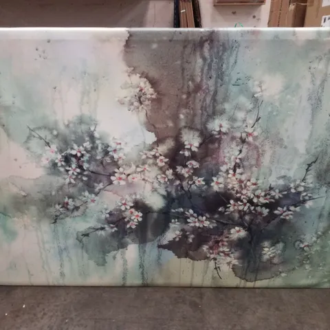ABSTRACT FLOWER PARADISE - WRAPPED CANVAS PAINTING 