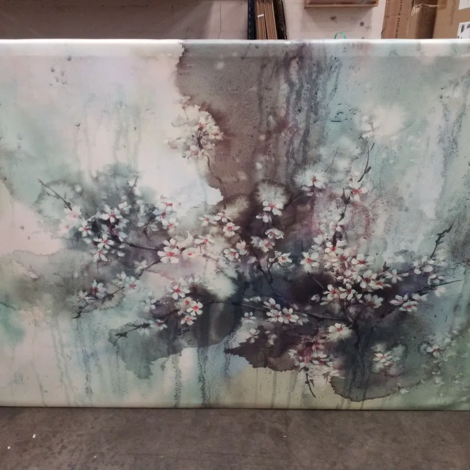 ABSTRACT FLOWER PARADISE - WRAPPED CANVAS PAINTING 