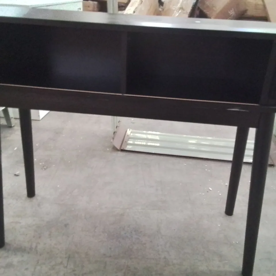 SUIRE CONSOLE TABLE BLACK WITH SLIDERS DRAWERS