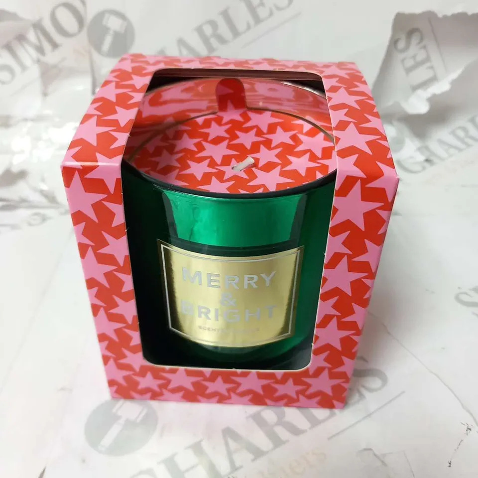 FOUR BRAND NEW MERRY AND BRIGHT SCENTED CANDLES 210G