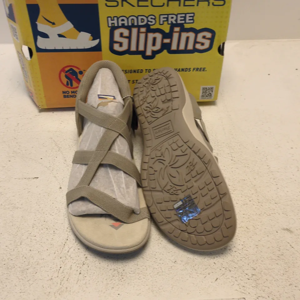 SKECHERS HANDS FREE SLIP-INS SANDALS – BEIGE (UK 8)
