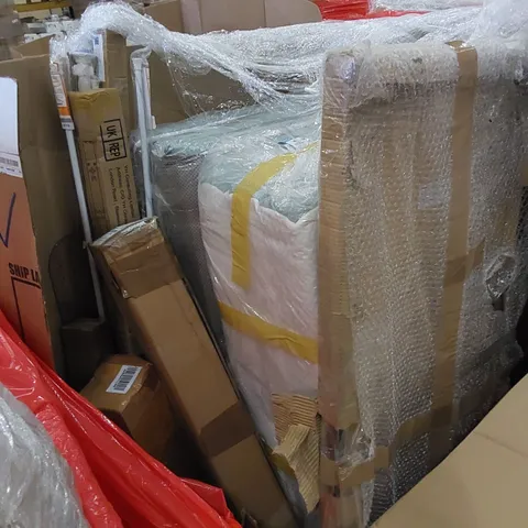 PALLET TO CONTAIN ASSORTED HOUSEHOLD PRODUCTS. INCLUDES BODY LENGTH MIRROR, BLINDS, FOLDABLE MATTRESS ETC