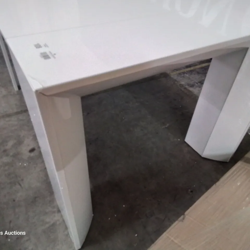 DESIGNER EXTENDING DINING TABLE 4 LEAVES WHITE HIGH GLOSS 