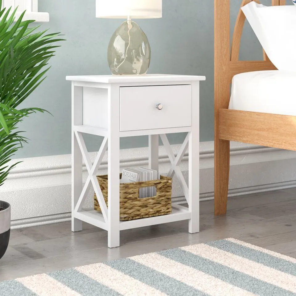 KIERA SIDE TABLE WITH STORAGE COLOUR WHITE