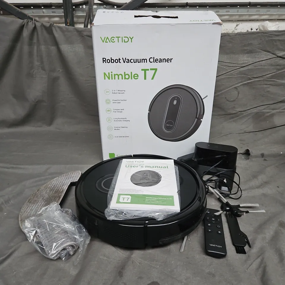 BOXED VACTIDY ROBOT VACUUM CLEANER NIMBLE T7