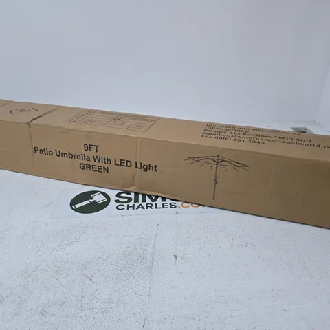 9FT PATIO UMBRELLA WITH LED LIGHT – GREEN