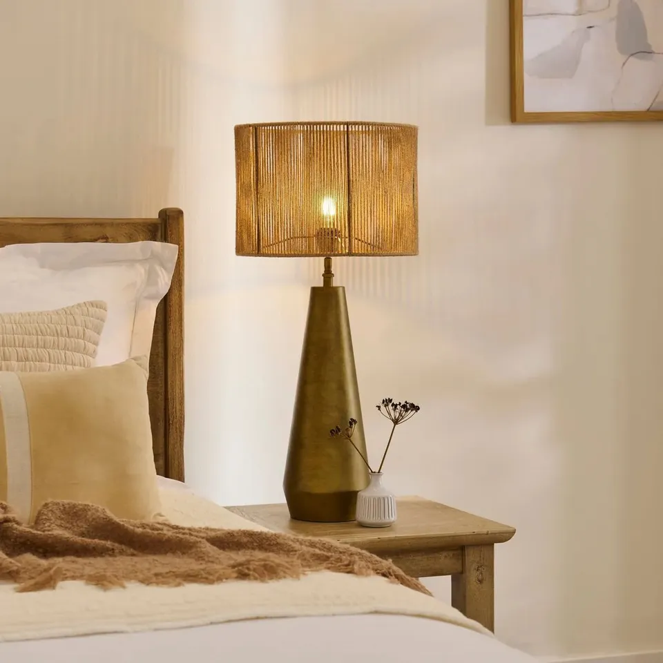 BOXED FOXCOTE 47CM METAL TABLE LAMP BASE - GOLD