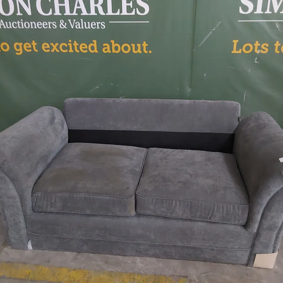 DESIGNER TWO SEATER SOFA GREY FABRIC 