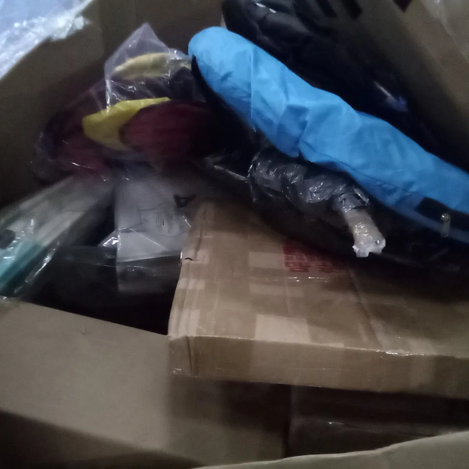 PALLET OF ASSORTED ITEMS INCLUDING ADJUSTABLE STRENGTH DUMBBELL, OFFSET CANE CHERY BLOSSOM, GLIDEBOARD, POP UP TENT, PORTABLE TOILET, 