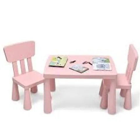 BOXED 3-PIECE TODDLER MULTI ACTIVITY PLAY DINING STUDY KIDS TABLE AND CHAIR SET - PINK