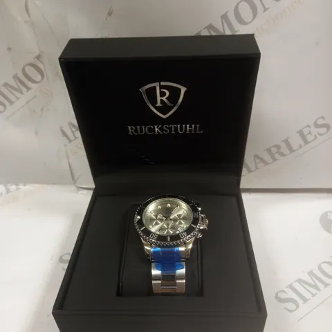 MENS RUCKSTUHL WATCH β CHRONOGRAPH MOVEMENT β STAINLESS STEEL STRAP β SILVER DIAL β 3ATM WATER RESISTANT