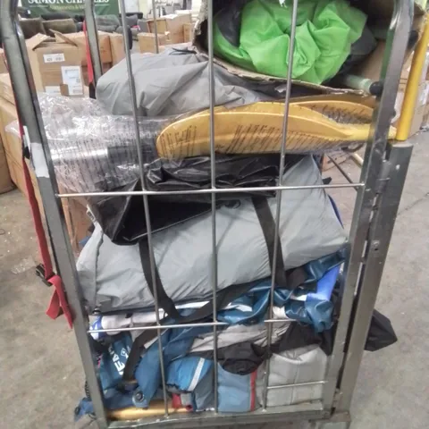 CAGE OF UNTESTED ASSORTED INFLATABLE KAYAKS AND ACCESSORIES