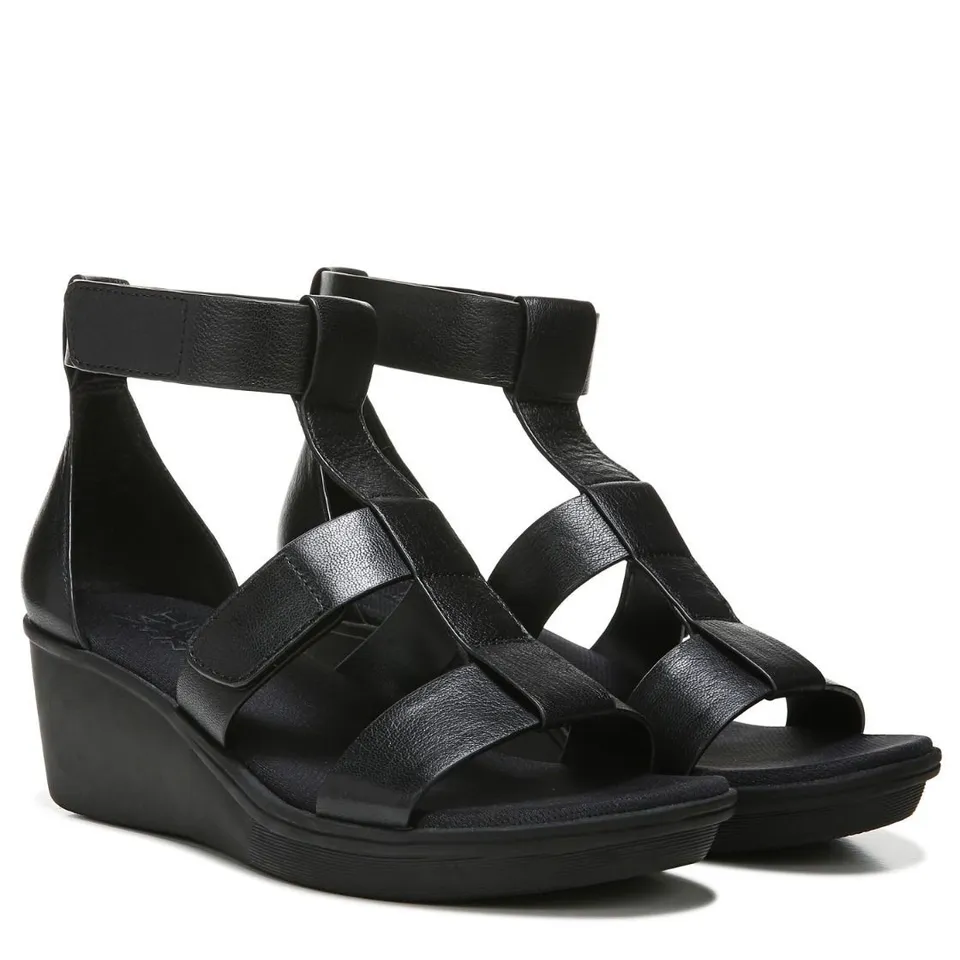 NATURALIZER RYLAN WEDGE SANDAL BLACK SIZE 5