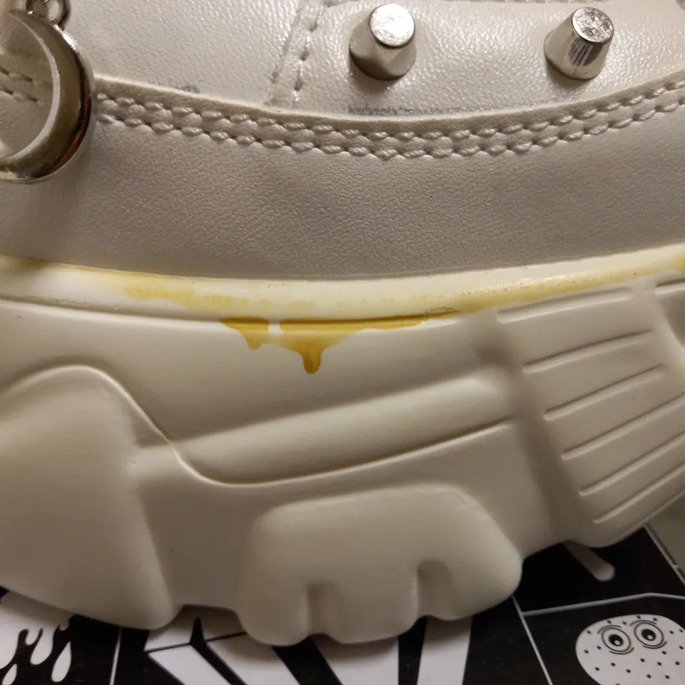 KOI VEGAN JINX WHITE MYSTIC CHARM TRAINERS - SIZE 6