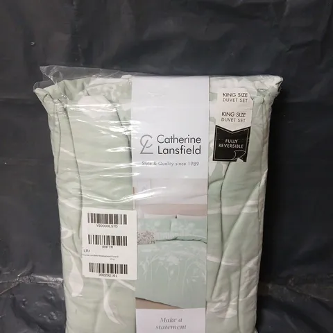 CATHERINE LANSFIELD MEADOWSWEET FLORAL DUVET COVER SET - GREEN - KING SIZE