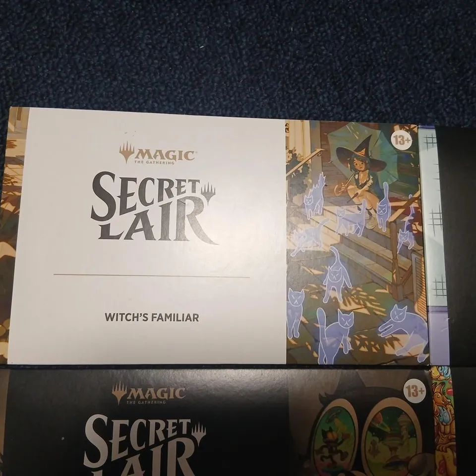 SIX ASSORTED MAGIC: THE GATHERING SECRET LAIR BOOSTERS TO INCLUDE; GARFIELD & FELIX THE CAT EACH PACK CONTAINS 5 CARDS