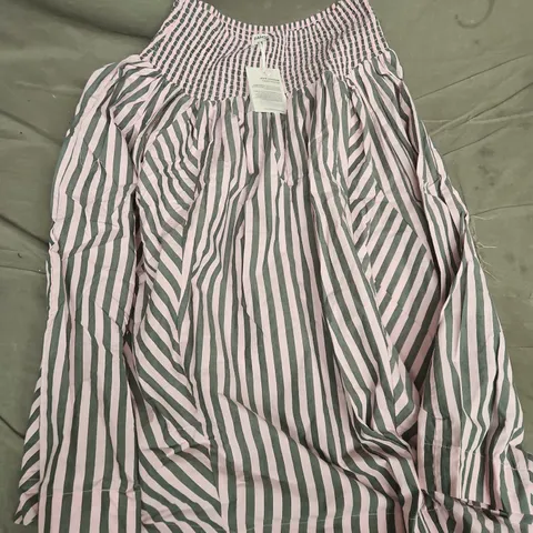 DAMSON MADDER LAYLA GODET MIDI SKIRT IN GARDEN TULLE STRIPE - SIZE 14