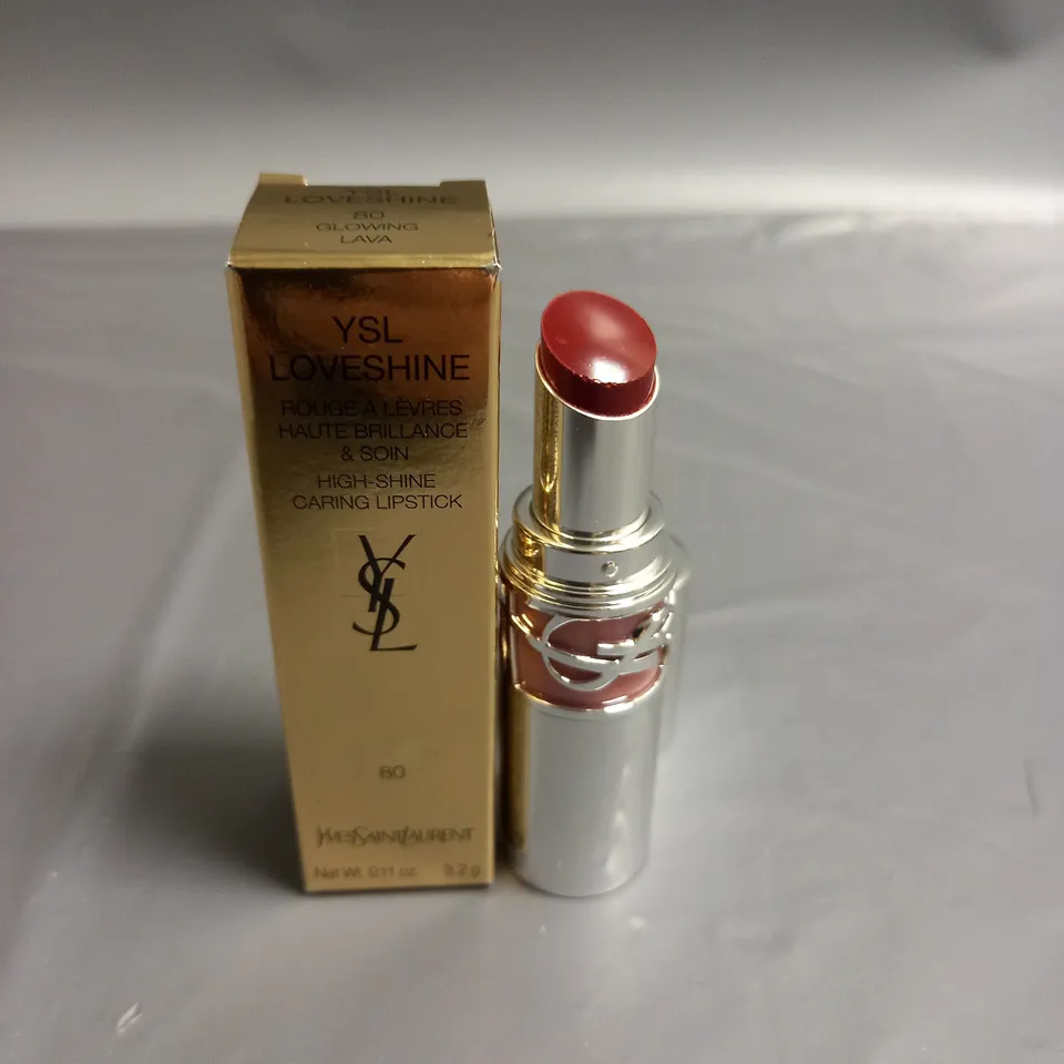 YVES SAINT LAURENT HIGH SHINE CARING LIPSTICK GLOWING LAVA