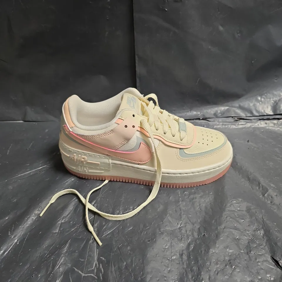 NIKE AIR FORCE 1 SHADOW SNEAKERS – COCONUT MILK/LIGHT SILVER/SAIL/CRIMSON TINT - SIZE UK 3
