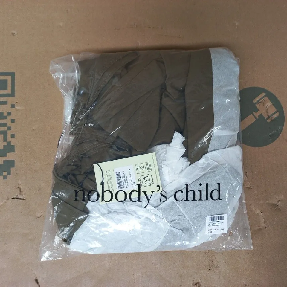 BAGGED NOBODY'S CHILD VERA MIDI DRESS IN GREEN SIZE UK 12