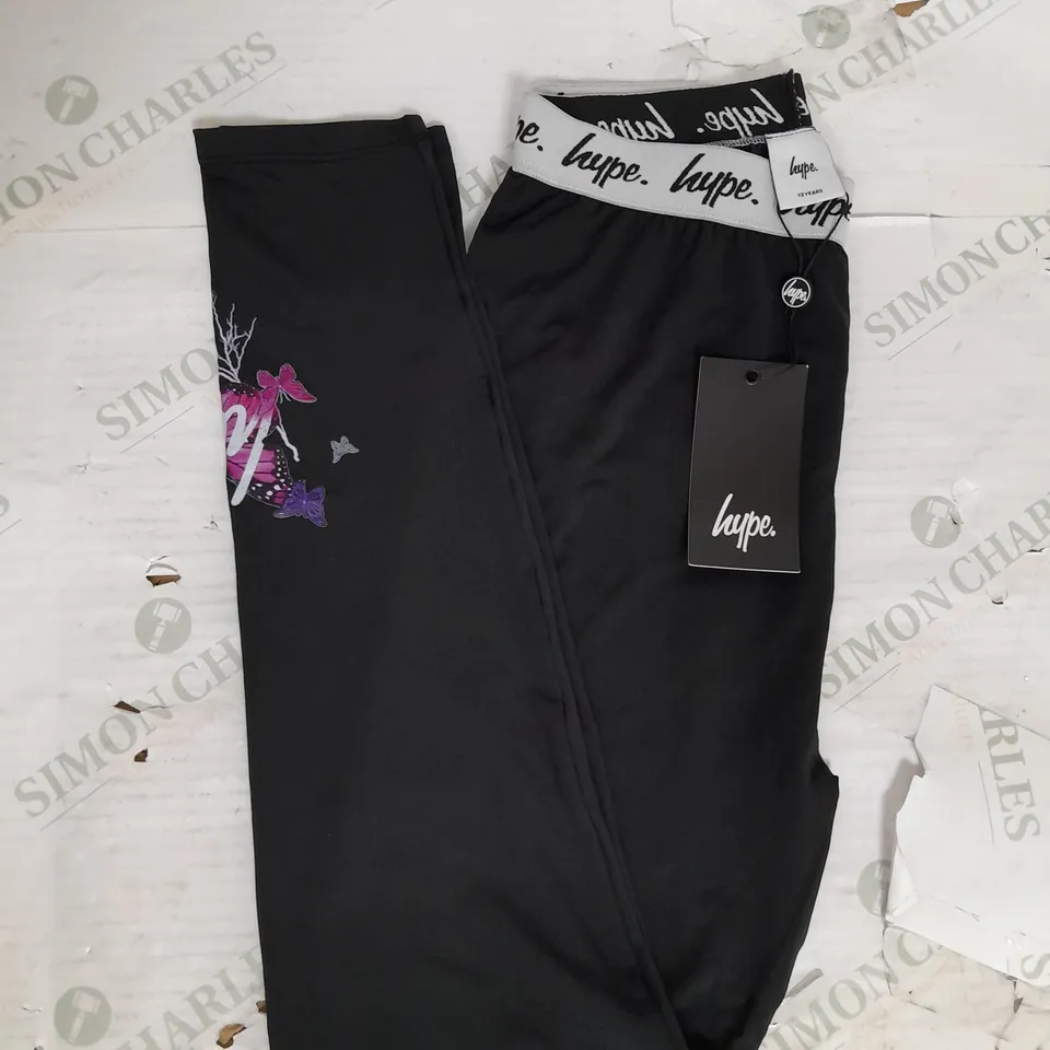 HYPE KIDS FADE BUTTERFLY LEGGINGS IN BLACK SIZE 13YRS
