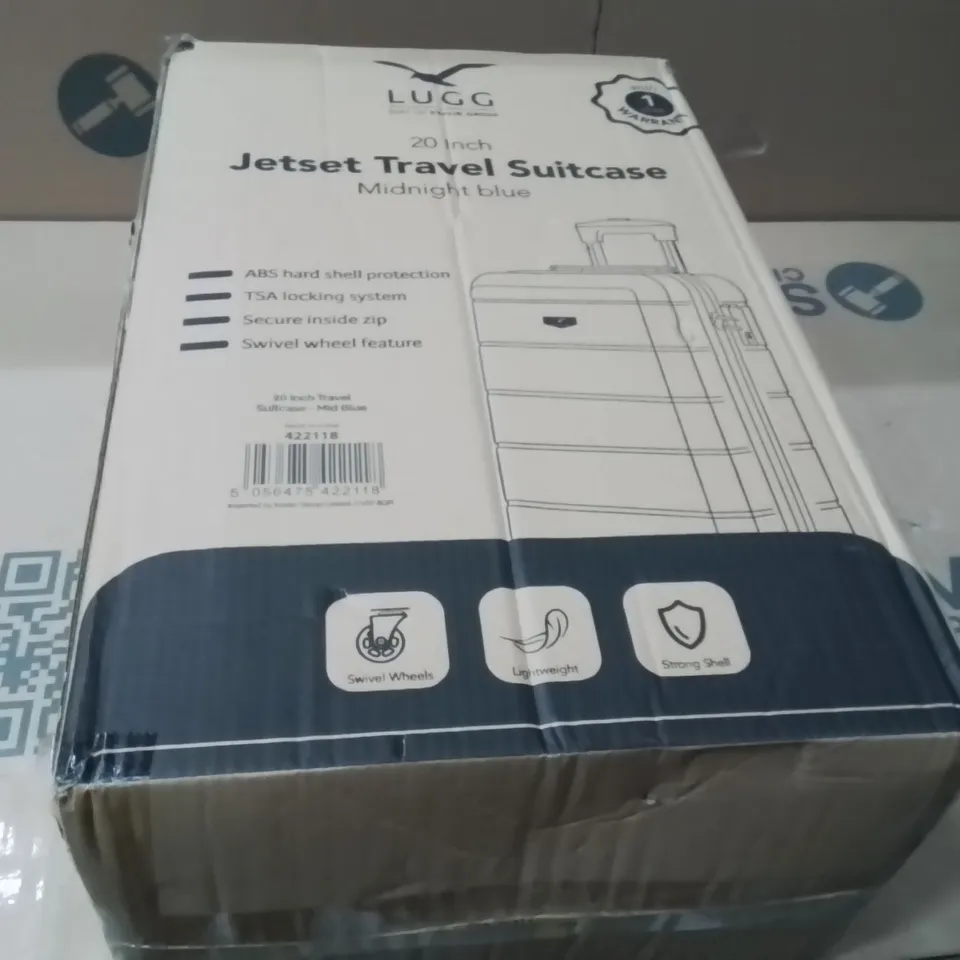 BOXED LUGG 20INCH JETSET TRAVEL SUITCASE MIDNIGHT BLUE 