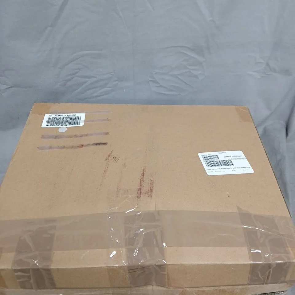 COZEE HOME LUXURY RUCHED FAUX FUR & VELVETSOFT HEATED THROW W/9 HEAT SETTINGS IN LIGHT GREY