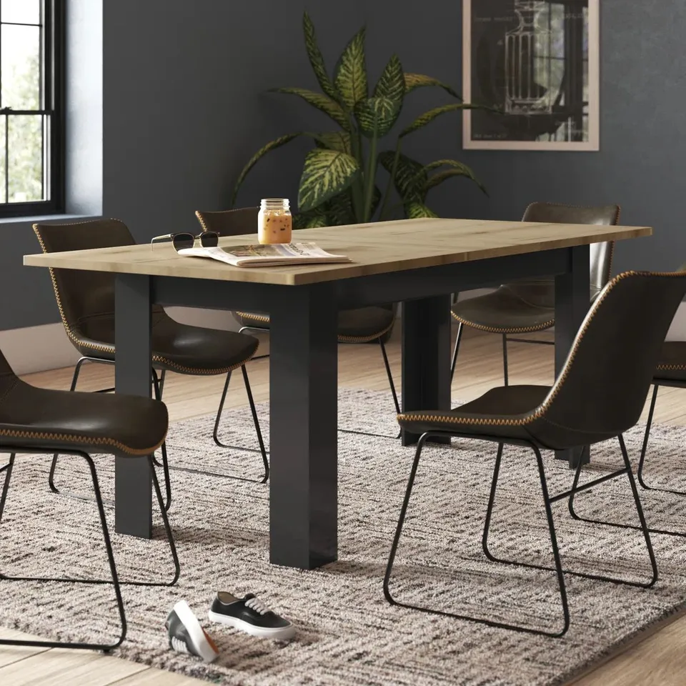 BOXED CHICASAW 90cm EXTENDABLE DINING TABLE (2 BOXES)
