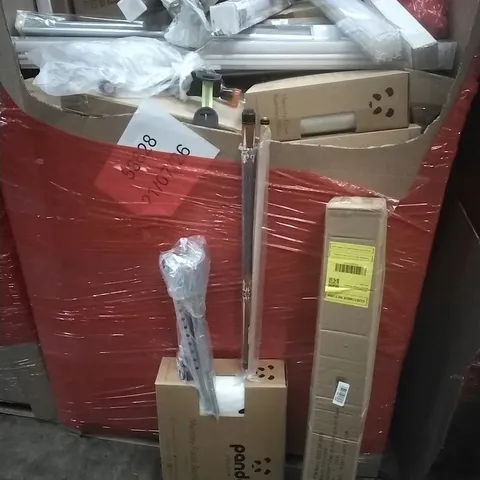 PALLET OF ASSORTED HOUSEHOLD GOODS AND PRODUCTS TO INCLUDE; POOL CUE, MEMORY FOAM PILLOWS, BLINDS, BOXED FURNITURE ETC