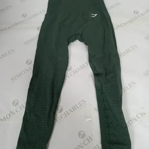 GYMSHARK KHAKI GREEN STRETCH LEGGINGS - SIZE UNSPECIFIED