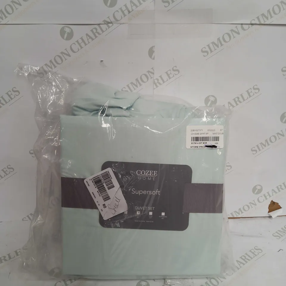 SUPERSOFT BY COZEE MINT DOUBLE DUVET SET-DOUBLE
