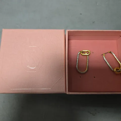 BOXED SWAROVSKI TIME HOOP PIERCED EARRINGS 