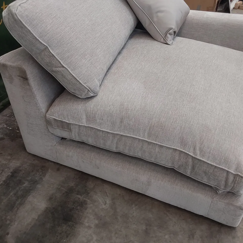 GREY PLUSH FABRIC CORNER SECTION 