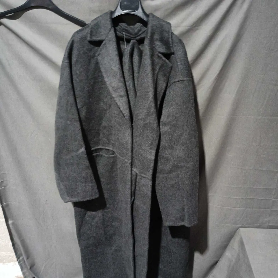 F&F WOOL-BLEND COAT, DARK GREY, UK 16-18 (EU 44-46) – WOMEN'S
