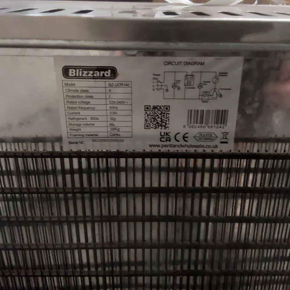 BLIZZARD BZ-UCR140 COMMERCIAL UNDER COUNTER FRIDGE 