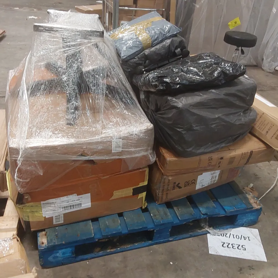 PALLET CONTAINING A LARGE QUANTITY OF ASSORTED FURNITURE PARTS ECT