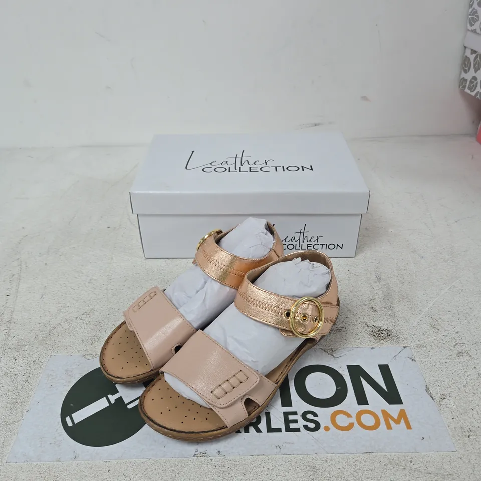 NATASHA LEATHER COLLECTION SANDALS – SIZE 5 – PINK
