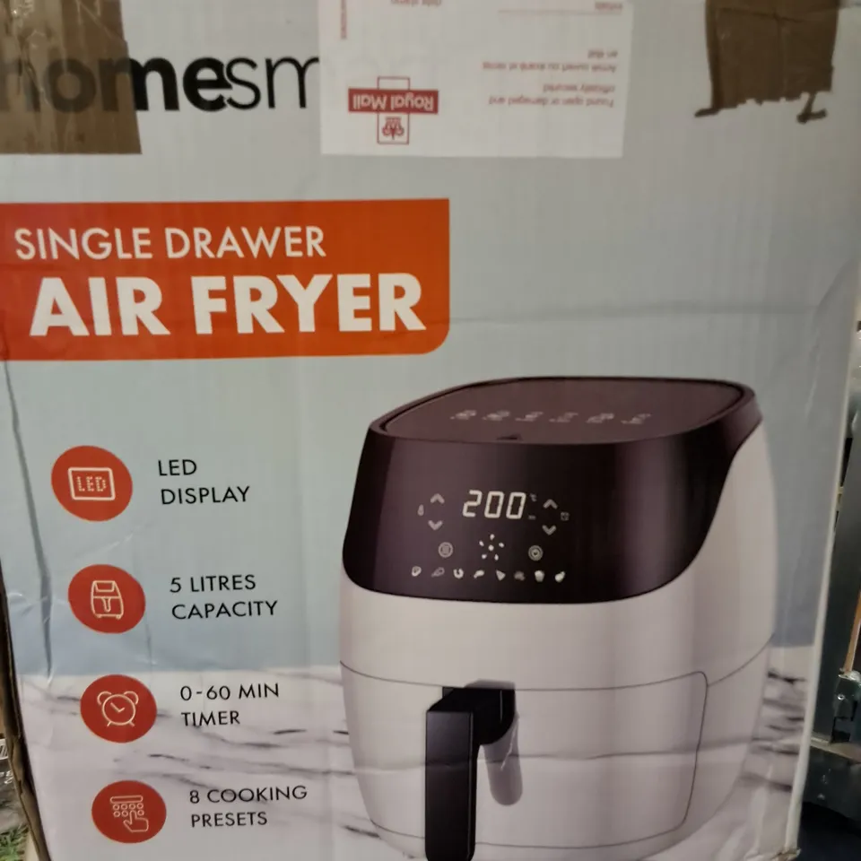 HOMESTART SINGLE DRAWER 5L AIR FRYER - WHITE