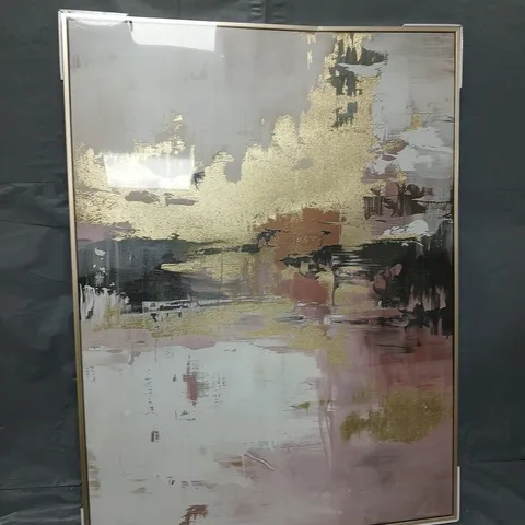 SMOKED ABSTRACT GOLD FOIL PRINTED CANVAS WALL ART